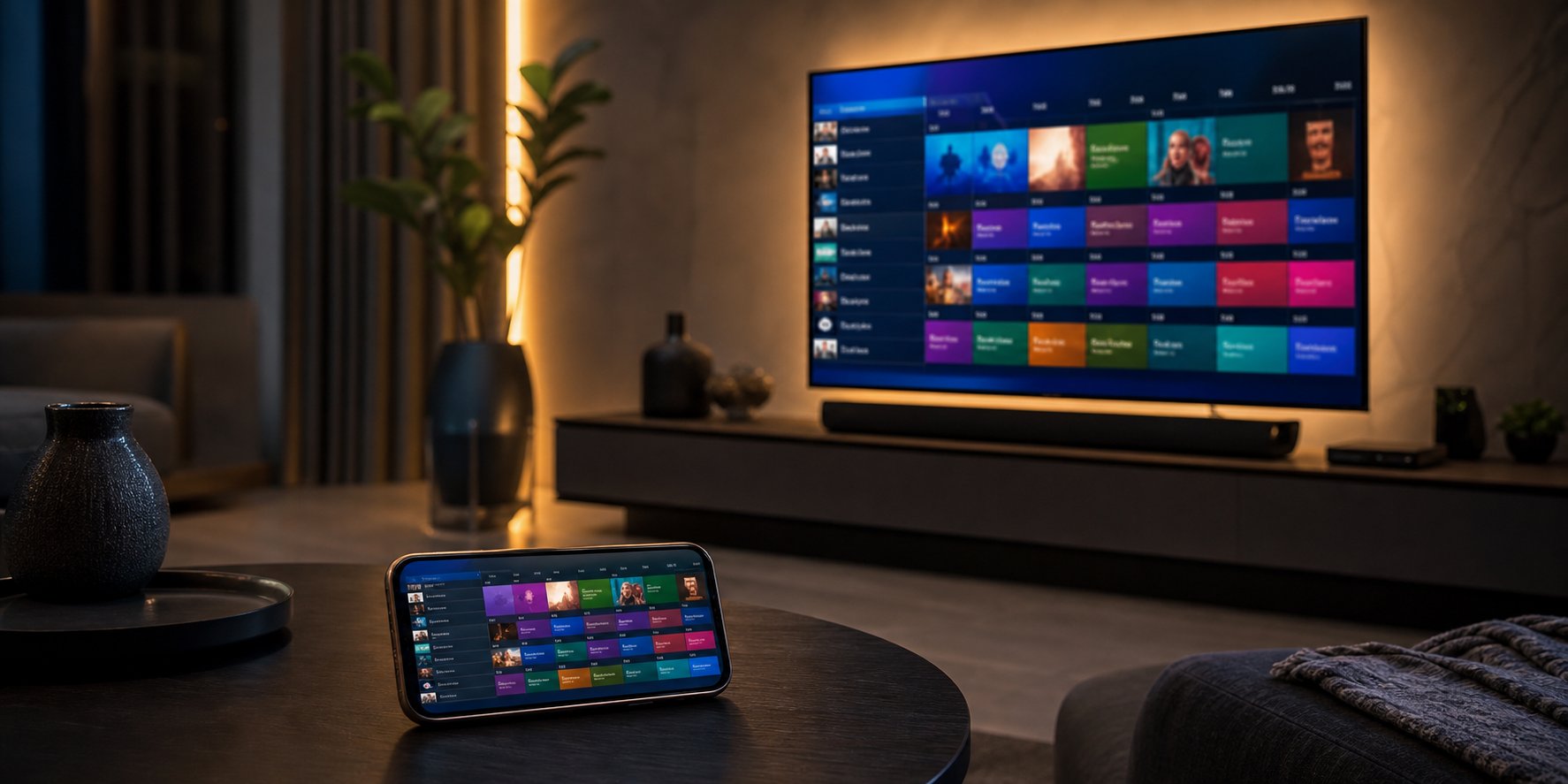 IPTV streaming service in North Carolina showing live TV channels on modern setup